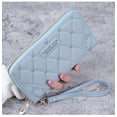 thumbnail image 1 of Cartera de mujer con bordado de color liso, bolso de mano, monedero, multifuncional, 1 of 6