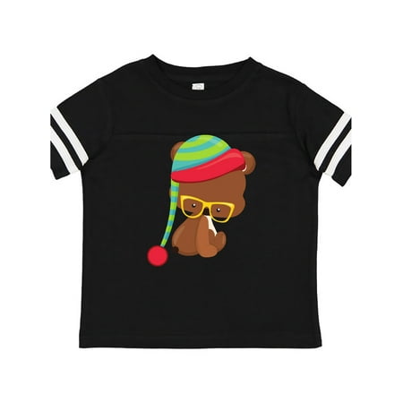 

Inktastic Hipster Bear Bear With Glasses Hat Brown Bear Gift Toddler Boy or Toddler Girl T-Shirt