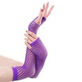 thumbnail image 3 of TRUBKH Silk Gloves Sheer Gloves Fishnet Arm Sleeves Womens Gloves Wedding Gloves Long Gloves Fingerless Gloves Purple One Size, 3 of 3