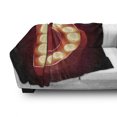 thumbnail image 3 of Letter D Soft Flannel Fleece Throw Blanket, D with Electricity Theme Old Fashioned Cinema Theater Show, Cozy Plush for Indoor and Outdoor Use, 50" x 60", Vermilion Yellow Black, by Ambesonne, 3 of 6