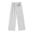 thumbnail image 3 of Fabrcox Flannel S-3xl Oversized Women's Pajama Pants Trendy Basic Sleepwear Pants Soft Comfy Sleep Bottoms Full Length Loungewear Trouser Gray 3XL, 3 of 4