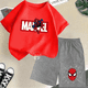 thumbnail image 3 of Conjunto de ropa de verano para niños y niñas con superhéroes, camiseta de manga corta de algodón y pantalones cortos, traje informal con estampado de Spider-Man, 3 of 5