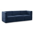 thumbnail image 1 of Meridian Furniture Quincy Navy Velvet Modular Sofa, 1 of 27