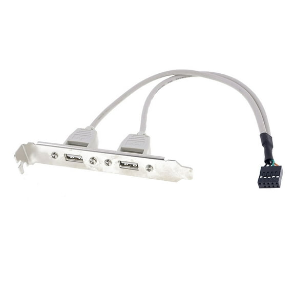 USB 2 Port A Female to 9 Pin Slot Plate Adapter USB Panel