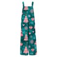 thumbnail image 3 of Women's Casual Loose Jumpsuit with Christmas Print, Turquoise, Size M, 3 of 4