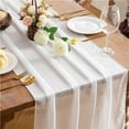 thumbnail image 2 of White Chiffon Table Runner Wedding Decoration Bridal Baby Shower Birthday Party Christmas Thanksgiving Halloween Events Supplies, 2 of 7