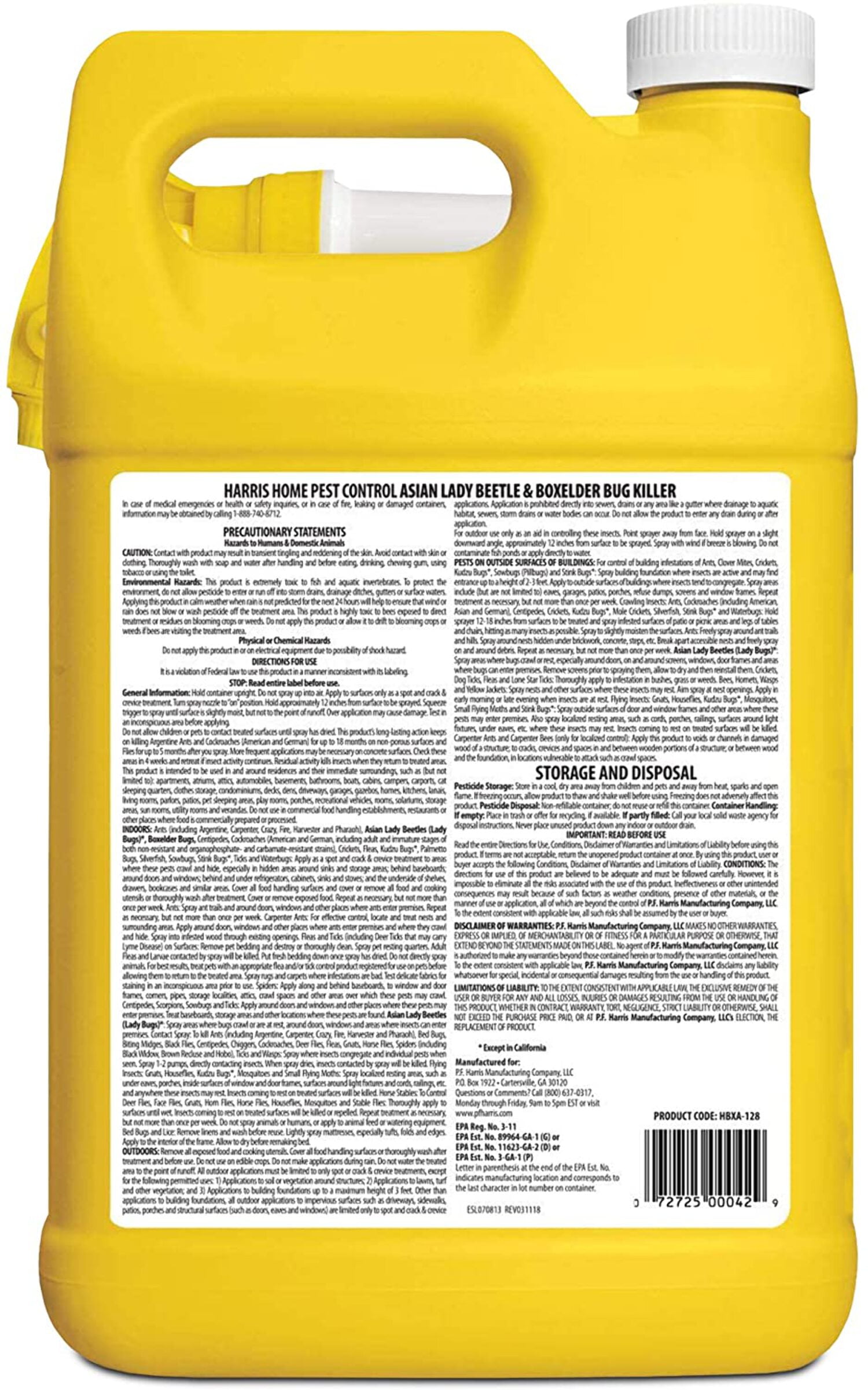 Harris Home Pest Control Insect Killer Liquid - Insecticide - 1 gal — Residential Use, Standard Application