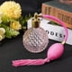 thumbnail image 2 of Botella de perfume transparente de 100 ml con atomizador y borlas de pulverización larga, color rosa, vintage, rellenable, vacía, con embudo y gotero., 2 of 5
