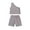 Gray, variant on Esaierr Toddler Baby Girls Summer Clothes 2PCS Sets Solid Color One Shoulder Sleeveless Vest Tops Elastic Shorts Casual Outfits 9 Months - 4 Years