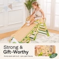 thumbnail image 5 of Pikler Triangle Set with Cushion, 8 in 1 Wooden Montessori Climbing Toys, Foldable Indoor Playground Jungle Gym Playsets for Toddler, Baby, Kid,Green, 5 of 9
