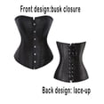 thumbnail image 5 of FALEXO Plus Size Womens Satin Sexy Boned Corset Shapewear Lace Up Overbust Waist Cincher Bustier Bodyshaper Top White Black, 5 of 6
