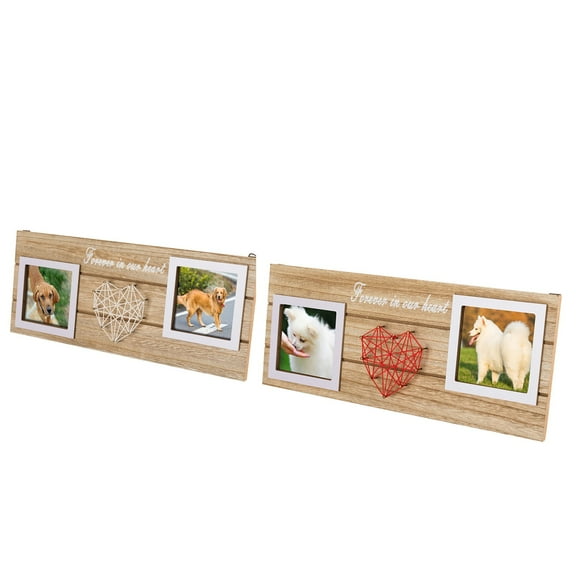 VINOIC Pet Memorial Frame, Forever in Heart Wooden Picture Frame for Dog Cat Sympathy Decor, Pet Loss Gift, Memorial Keepsake, Pet Remembrance Gift, Custom Photo Frame