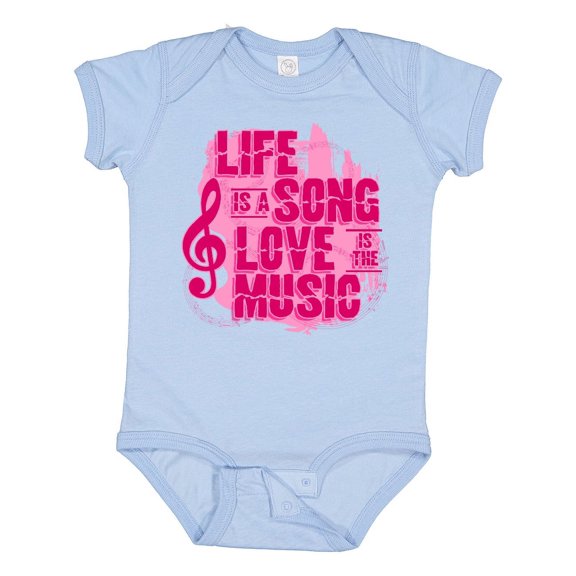 Inktastic Life Song Love Music Pnk Girls Baby Bodysuit
