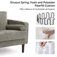thumbnail image 3 of DREAMSIDEA Chenille Accent Chairs Set of 2, Button-Tufted Comfy Reading Armchair with Pillows for Living Room, Bedroom, Office-Taupe, 3 of 5