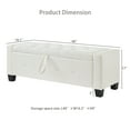 thumbnail image 4 of Modern Faux Leather Storage Bench, Flip Top Button Tufted Ottoman For Living Room Bedroom Entryway, 4 of 13