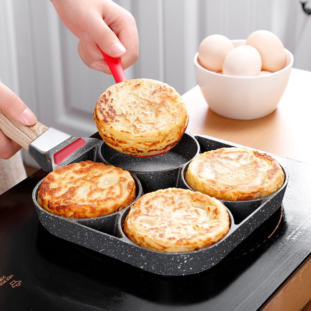 Details about   4 Holes Non-stick Coating Frying Pan with Cooking Mold for Frying Eggs Hamburger 