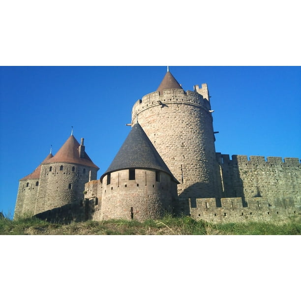 carcassonne europe torrent castle france ancient 12 inch by 18 inch laminated poster with bright colors and vivid imagery fits perfectly in many attractive frames walmart com walmart com walmart com
