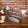 thumbnail image 4 of MyGift 5-Compartment Rustic Gray Wood Tea Bag Box with Clear Lid, 4 of 6