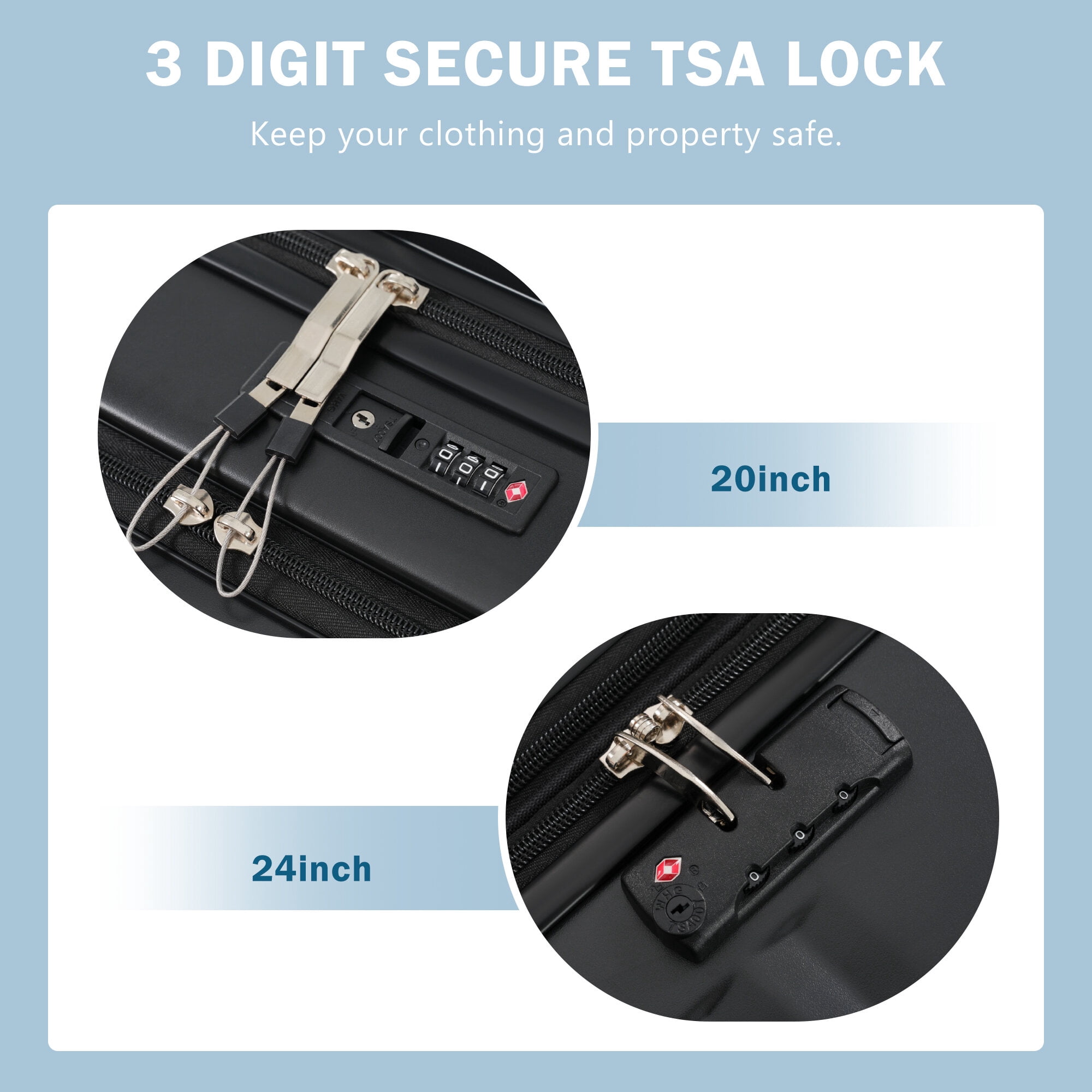 Hard Shell Luggage Front Opening Luggage Set 3 Piece, Hardside Carry on Suitcase with USB Port, Expandable Luggage with Handle Bag Spinner Wheels TSA Lock,Carry On Hard Shell Luggage
