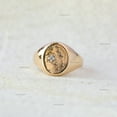 thumbnail image 2 of Diamond Starburst Ring, Signet Ring, Dome Ring, 18k Gold Plated Ring, Statement Ring, Thumb Ring, Handmade Jewelry, 2 of 5