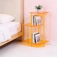 thumbnail image 5 of ToppiJoy 3-Tier Orange Acrylic Side Table, Modern Clear Coffee Table, Stepped Space-Saving End Table for Living Room, Bedroom, Dorms, Apartments (Square), 5 of 18