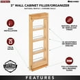 thumbnail image 5 of Rev-A-Shelf Pullout Wall Filler Between Cabinet Shelf Storage 3"x30", 432-WF-3C, 5 of 10
