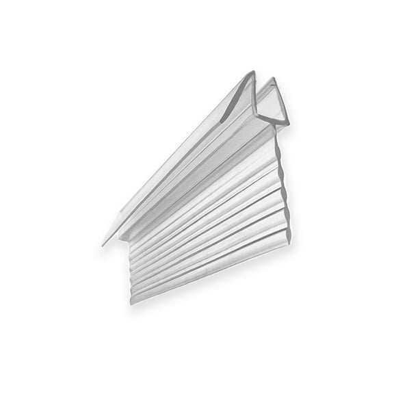 Universal Co-Extruded Clear Bottom Wipe w/ Drip Rail and Adjustable Fin Height for 5/16" and 3/8" Glass Frameless Shower Doors - 36" Long