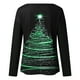 thumbnail image 5 of Blusa de manga larga con cuello redondo y estampado de árbol de Navidad para mujer Pompotops  FGAJ12611, 5 of 5