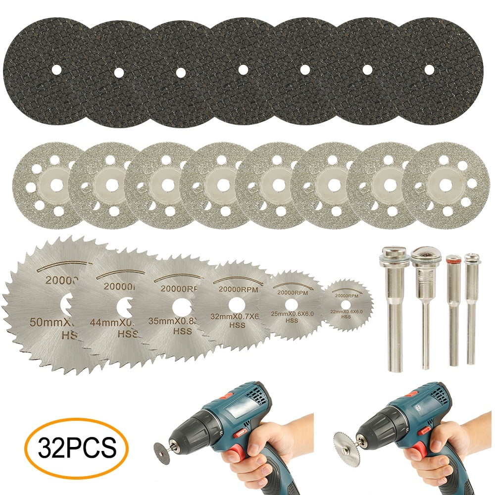 32Pcs/set Rotary Tool Cutting Wheel Kit Mini Circular Saw Blade and