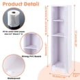 thumbnail image 2 of PinkSheep Toilet Paper Holder Stand, Slim Bathroom Storage Cabinet Organizer for Small Spaces, White, 2 of 7