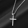thumbnail image 2 of Tilga 18K Gold Over 925 Sterling Silver Cross Necklace for Men/Women, Stainless Steel Cuban/Rope Chain Cross Pendant 18-24 inch, Religious Jewelry Gifts for Men, 2 of 6