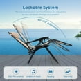 thumbnail image 6 of TQKVIPI Adjustable Zero Gravity Chairs Set of 2 with Cup Holder & Removable Pillows, Outdoor Folding Reclining Patio Lounge Chairs, Anti Gravity Lounger for Poolside, Lawn, Beach, Camping, 6 of 8