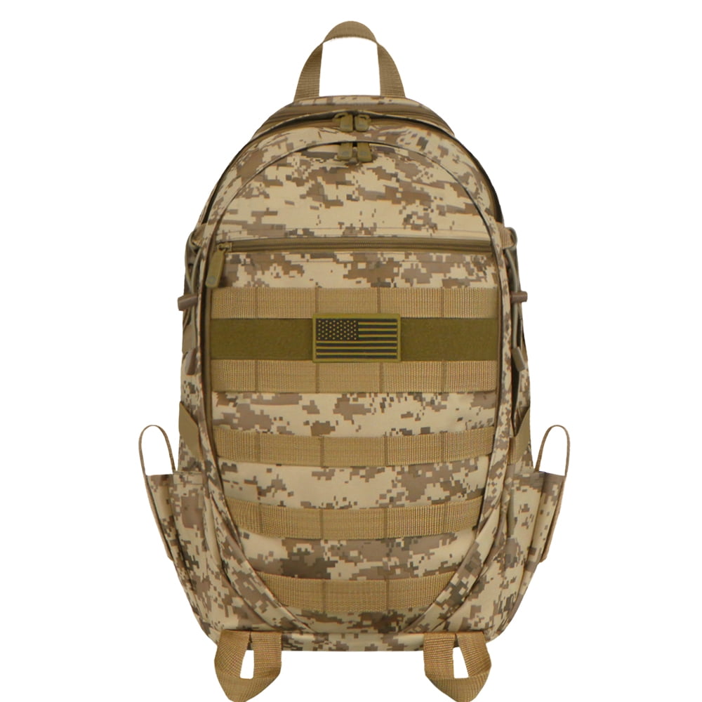 tan army backpack