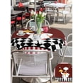 thumbnail image 4 of Outdoor Tablecloth with Umbrella Hole and Zipper, Fat Chef Round Table Cloth 54 Inch Waterproof Tablecloth, Red Gourmet Kitchen Red Black Buffalo Plaid Picnic Table Cover for Patio Camping, 4 of 7