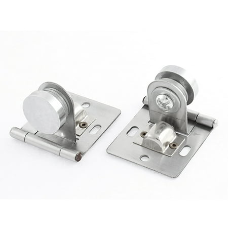 Uxcell Stainless Steel Pulley Type Glass Door Furniture Display Case Hinge Pair