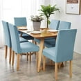 thumbnail image 6 of Dining Chair Covers, Velvet Chair Slipcover Stretch Chair Protector Chair Covers for Dining Room Chair Seat Covers Machine Washable for Living Room Bedroom-Light Blue-Set of 4, 6 of 8