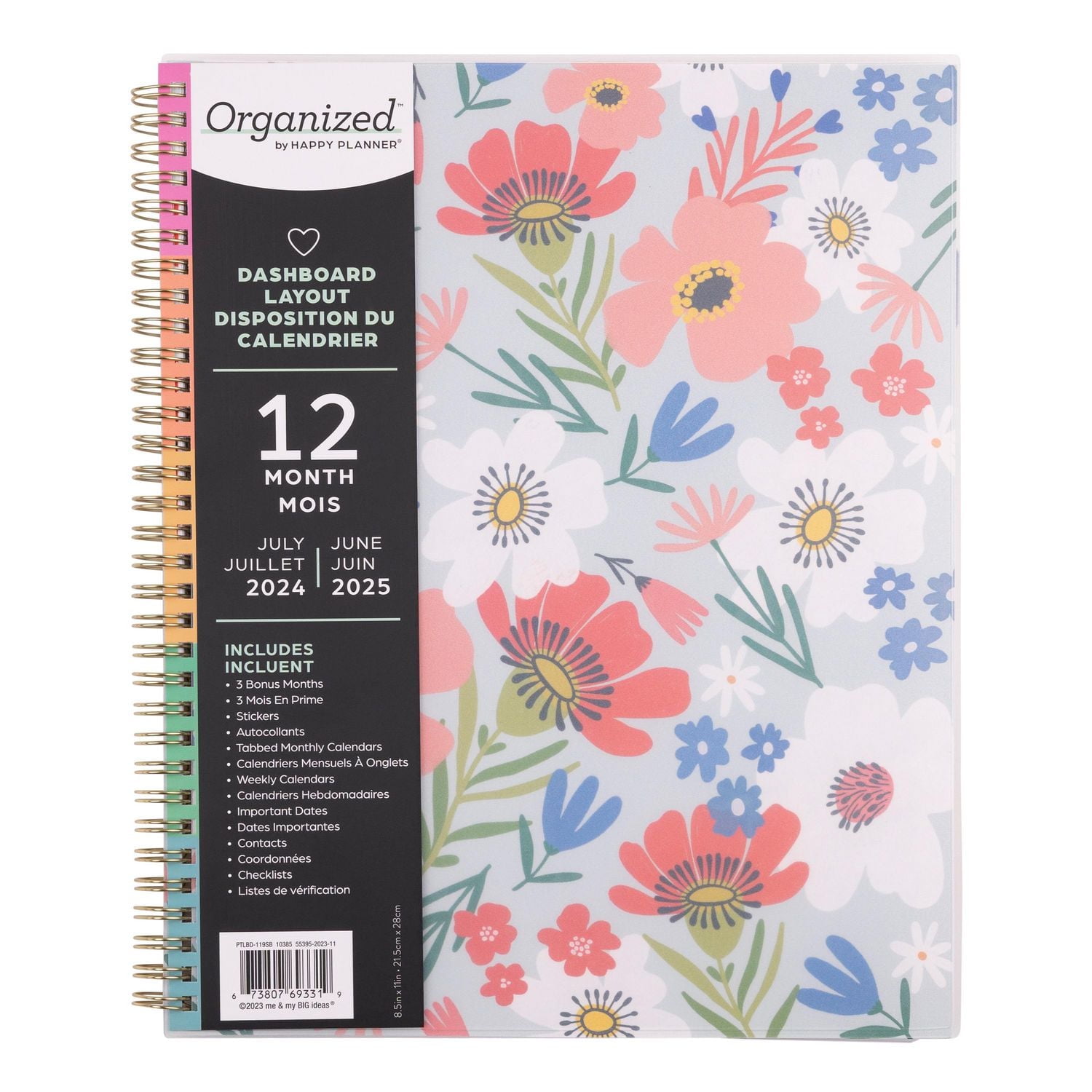Organized by Happy Planner 12-Month Planner, Big- 10 x 12, Flower Market