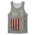 thumbnail image 5 of Men's 250 Anniversary Usa Shirt 4th Of July Usa Independence Day Tank Top Retro American Flag Graphic Sleeveless Patriotic Tank Tops We the People Round Neck Tops,Gray 3XL, 5 of 5