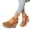 Brown, variant on Women's Square Toe Elastic Ankle Strap Espadrille Wedge Sandals Fish Mouth Slip On Platform Dress Shoes Black Size 6