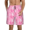 thumbnail image 2 of Uemuo Breast Cancer Awareness (3) Pattern Men's Swim Trunks Hawaiian Beach Bathing Suit Swimsuits Beach Quick-Dry Shorts with Pockets-XX-Large, 2 of 9