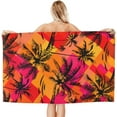 thumbnail image 2 of Purple Palm Tree Large Beach Towel - Plush Thick Cotton Pool Towel, Adult Beach Towels, 2 of 16