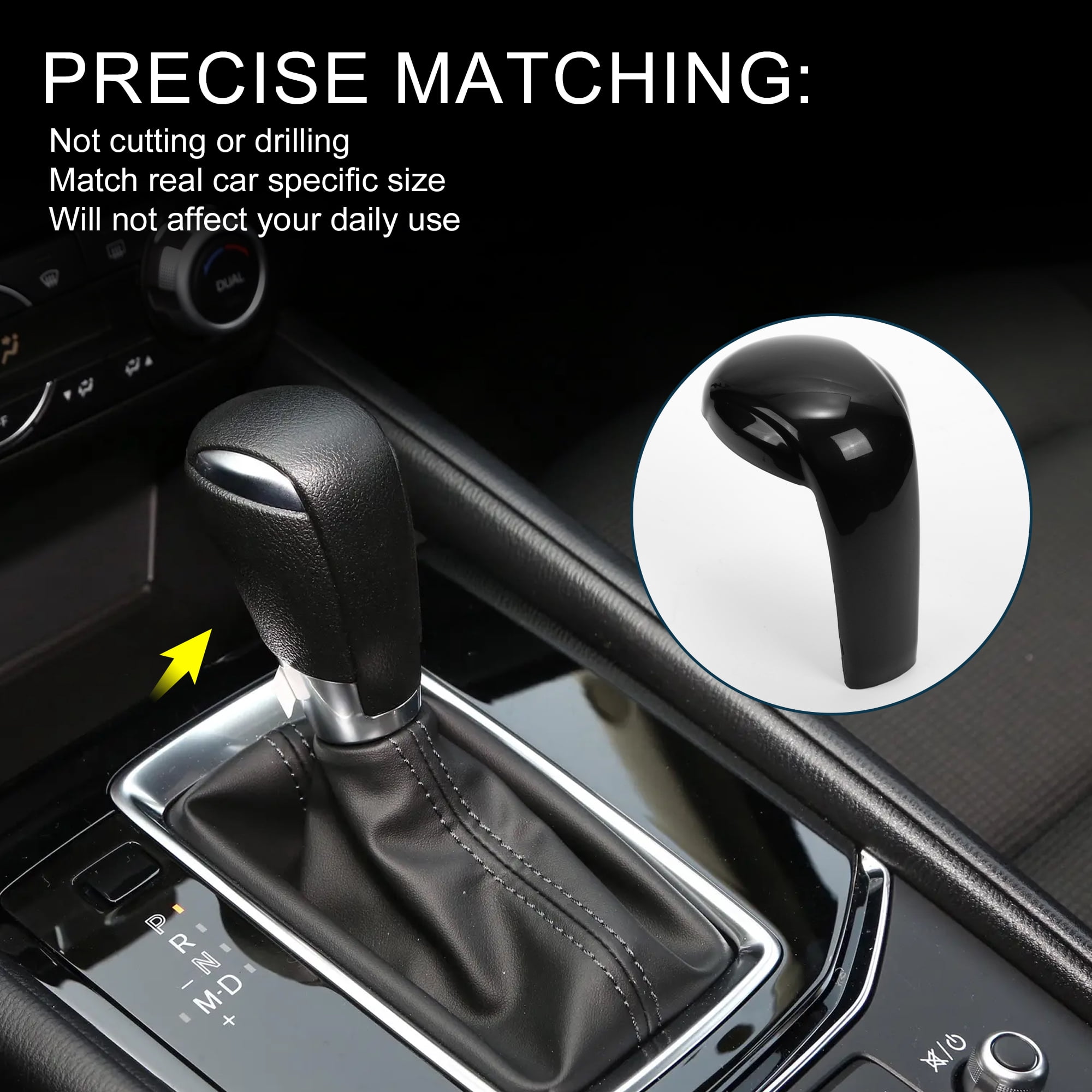Unique Bargains Gear Shift Knob Decorator Cover for Mazda CX-5 2017-2023 Black