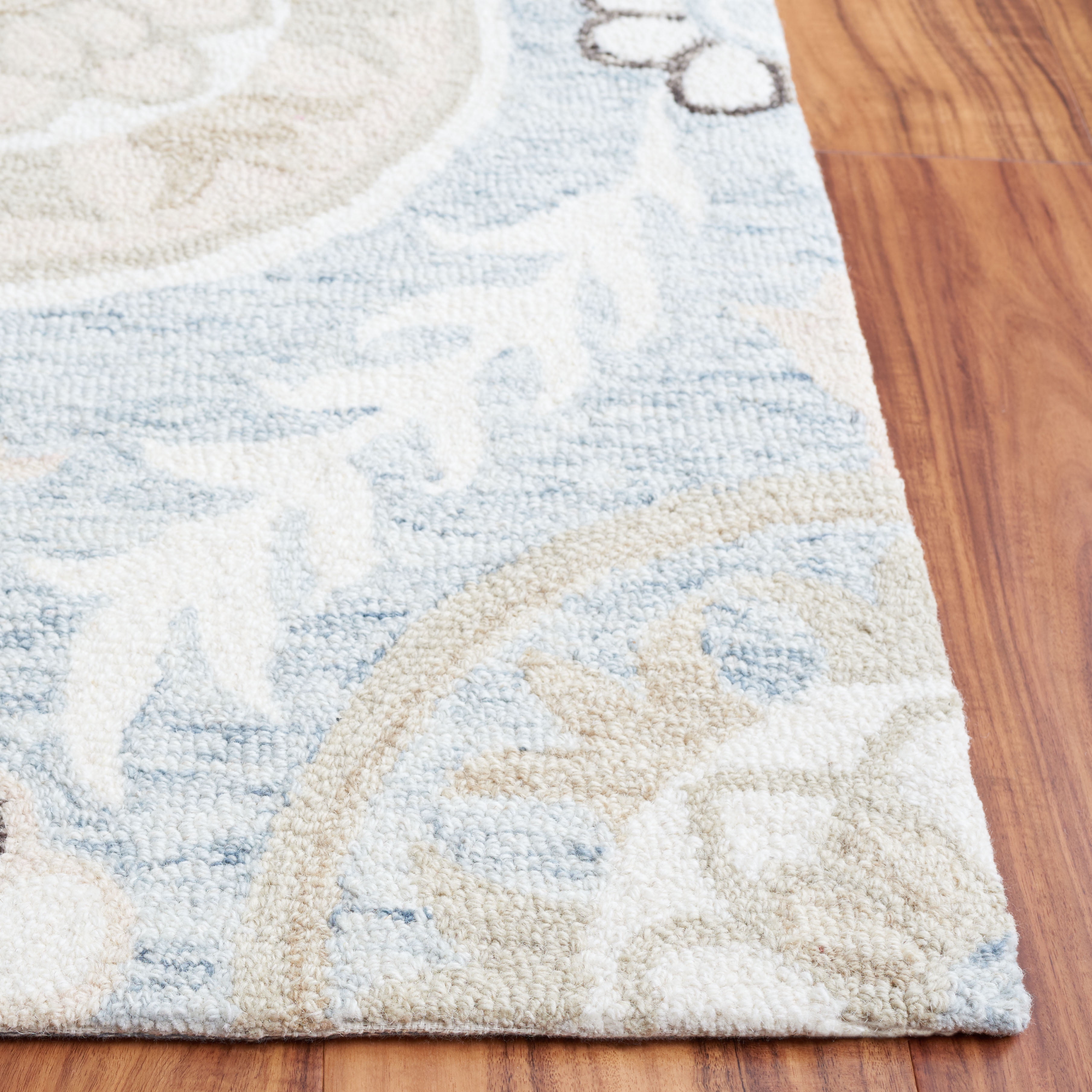 SAFAVIEH Jardin Willoughby Floral Runner Rug, Light Gray/Ivory, 2'3" x 8'