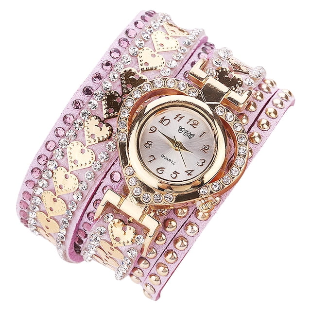 Diamond Studded Bracelet Watch Looped Womens Bracelet Watch
