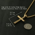 thumbnail image 4 of HZMAN Athletes Cross Necklace by Pendant Sports Stainless Steel Baseball and Baseball Bat Cross Necklace (Gold - PH 4:13), 4 of 7