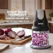 Ninja Food Chopper 2-Cup, One-Touch Pulse, Splash Guard & Storage Lid, Compact Kitchen, NJ100 Gray