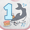 thumbnail image 4 of Inktastic 1st Birthday Shark with Cake Boys or Girls Baby Bib, 4 of 4