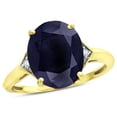 thumbnail image 2 of Star K � Large Oval 12x10 Black Sapphire 3 Stone Trillion Setting Ring, 2 of 9