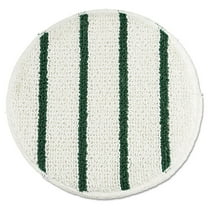 Rubbermaid Commercial Low Profile Scrub-Strip Carpet Bonnet, 19" Diameter, White/Green -RCPP269EA