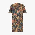 thumbnail image 5 of Pisexur Robes d'Été pour Femmes Mode Multicolore à Imprimé Floral Robe Soleil Décontractée Ample à Col en V à Manches Courtes Robes T-Shirt Fluides Surdimensionnées Robe Soleil avec Poches Grande Taille Robe Midi G-5TG, 5 of 5